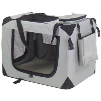 Transportín para perros de nailon 70x52x50 cm color gris modelo 11072