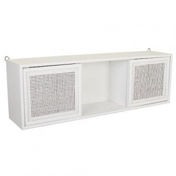 Estante de Pared Alexandra House Living Plateado en Bambú y Madera MDF, Dimensiones 17 x 26 x 81 cm