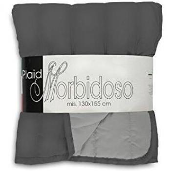 Elegant, Manta alcochada de Doble Cara Oscuro/Gris Claro, 130x155cm