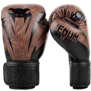 VENUM Impact Guantes de Boxeo, Unisex-Adult, Negro/Marron, 14 oz