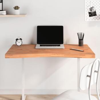 Tablero de escritorio madera maciza de haya 100x(55-60)x4 cm Marrón