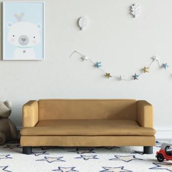 Sofá infantil de terciopelo marrón 80x45x30 cm
