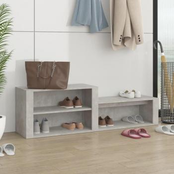 Zapatero de hormigón gris 150x35x45 cm madera multicapa