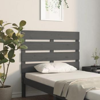 Cabecero para cama de madera maciza de pino gris 100x3x80 cm
