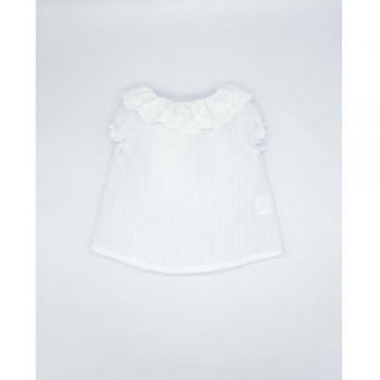 Blusa de bebé niña de algodón en color blanco