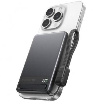 Powerbank Magnético Ultra Slim 5000mAh para iPhone con USB-C y Carga Rápida Negra