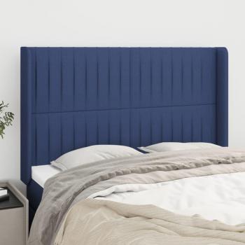 Cabecero con orejas de tela azul 147x16x118/128 cm vidaXL