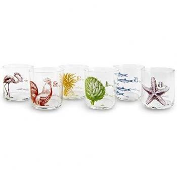 Excelsa Faune & Flore - Juego de 6 vasos de agua, 370 mililiters, cristal, multicolor