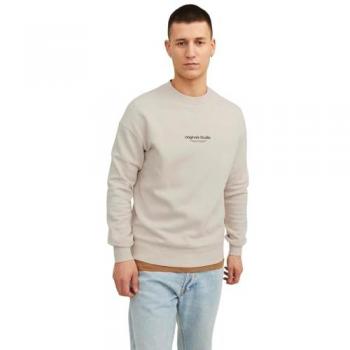 Jack & Jones Vesterbro Beige Relaxed Fit Sweatshirt with Soft Touch Fabric