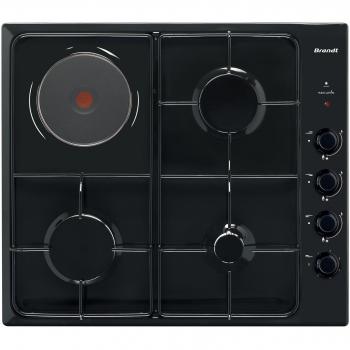 Vitrocerámica mixta encastrable Brandt BPE6411BM 58cm con 4 fuegos negros