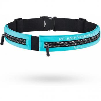 FREETOO Cinturón de Correr Riñonera Deportiva Diseño Exclusivo y Dos Bolsillos de Gran Capacidad Impermeable y Resistente Al Sudor Adecuada para Móviles de hasta 6 Pulgadas