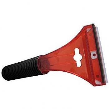 Raspador de Hielo HP Chamonix de Plástico y Policarbonato con Mango Suave para Automóviles, SUV y Furgonetas - Rojo (22 mm x 10 cm x 3.5 cm)