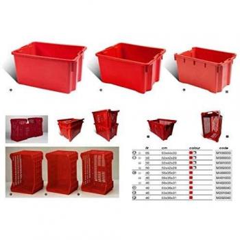 Cesta Apilable de Polietileno Cerrada 56x35x31 cm - 40 litros Multiusos