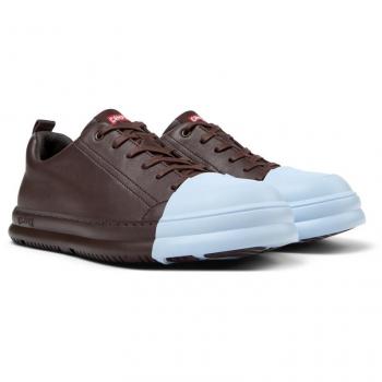 Camper Junction Runner - Smooth Leather Sneakers for Men - Burgundy, Size 45