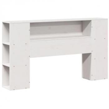 Cabecero de cama almacenaje madera maciza pino blanco 150 cm