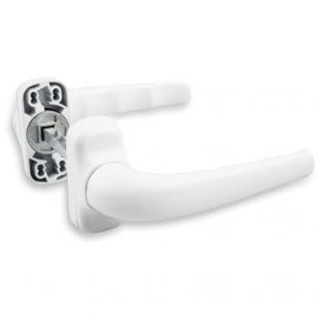 Manivela Handlock Reversible de Aluminio Blanca con Escudo de 125 mm y 66 mm