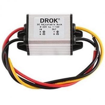 DEOK 12 V/5 V Buck Step Down SR ajustable módulo Conversor DC 8-22V regulado voltios a 1-15V 3 A Fuente de alimentación