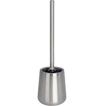 Juego de Accesorios para Baño Solid - Escobilla WC y Soporte en Acero Inoxidable Mate, Color Plateado
