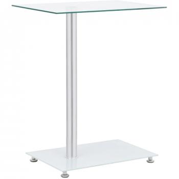 vidaXL U-Shaped Side Table Transparent 45x30x58 cm Tempered Glass