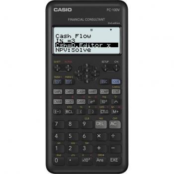 Casio FC-100V-2-W-ET Financial Calculator Black Second Edition 33070J