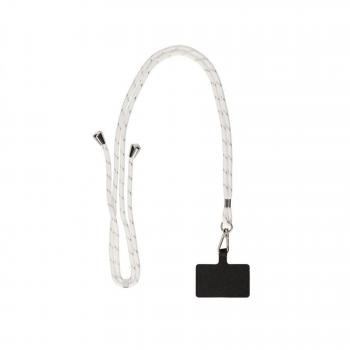 Ksix Colgante Universal para Móvil con Cordón y Tarjeta Adaptadora de 160 cm en Color Blanco