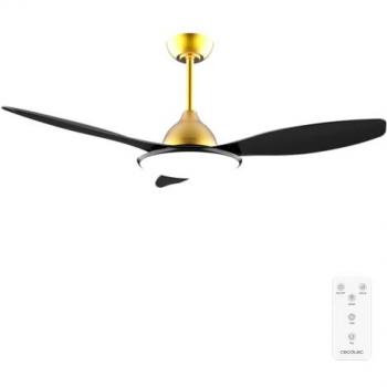 Cecotec EnergySilence 4800 Light Goldblack Ventilador de Techo con Luz y Mando 36W Dorado/Negro, Motor DC, Diámetro 48”, Luz LED de 36W, Mando