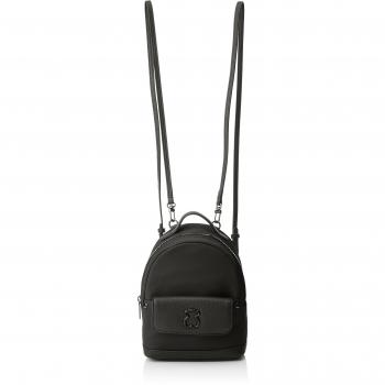 Tous Mini Laina de Lona, Bolso Mochila para Mujer, Negro