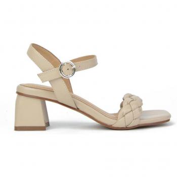 Sandalias de tacón de mujer CAR503-7 en color beige con detalles elegantes