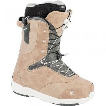Nitro Crown TLS 2025 Botas de Snowboard para Mujer, color marrón, con sistema de cordones rápidos, diseño ligero, adecuado para allround, freestyle y freeride, talla MP 26.5 / EU 40