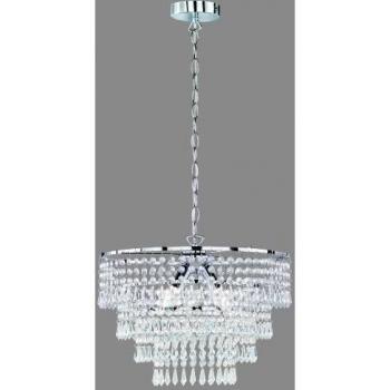 Lámpara Colgante Orient 3 Luces E14 con Cristales Strass, Ajustable y Sin Bombillas