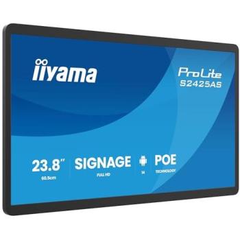 Pantalla de señalización digital IIYAMA ProLite S2425AS-B1P 60,5 cm (23,8) Full HD IPS con Wi-Fi y procesador Android 24/7
