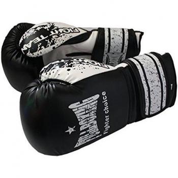 FULLBOXING 0509336 Guantes, Unisex, Negro/Blanco, 10-OZ