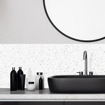 Lote de 2 placas decorativas adhesivas multicolores 70x30 cm Bianco Terrazzo