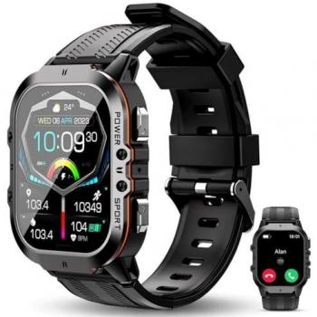 Oukitel BT20 Rugged Smartwatch - 1.96 Display, Call Response, Orange