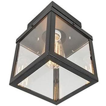 Plafón de exterior Rotterdam 1 luz negro
