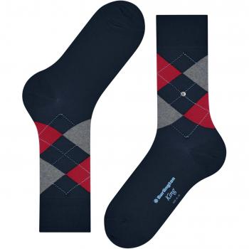 Marine King Argyle Cotton Socks - Men's Size 6.5-11 - Blue/Navy