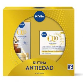 NIVEA Q10 Anti-Aging Routine Gift Set - Double Action Anti-Wrinkle Serum and Day Cream SPF15