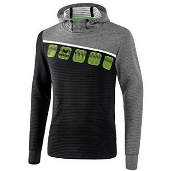 Erima 5-C Hoodie Black / Grey Marl / White 128 cm Unisex
