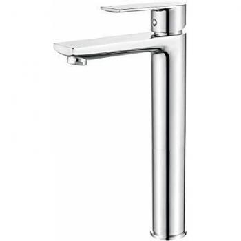 Ibergrif M11102 Supreme, Grifo Alto, Mezclador Monomando para Lavabo, Cromo, Plata