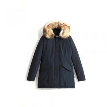 Woolrich Women's Blue Winter Parka with Fur Hood - Size M