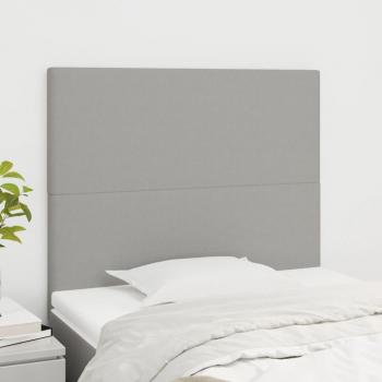 Cabeceros de Tela Gris Claro 2 Unidades 100x5x78/88 cm