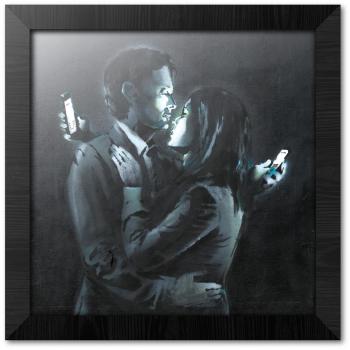 Cuadro Decorativo Mobile Phone Lovers Close Up, 30x30 cm, Multicolor y Enmarcado