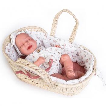 Muñecas Antonio Juan Mi Pequeño Reborn Lluna con Capazo 33 cm