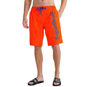 Superdry Classic Boardshort Pantalones Cortos, Naranja Volcánico, M para Hombre