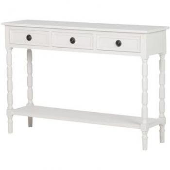 Consola de Madera Blanco Adda Home - Almacenamiento Adicional, Pieza Decorativa, Acogedor, 110x30x75 cm, Madera Pino/Contrachapado