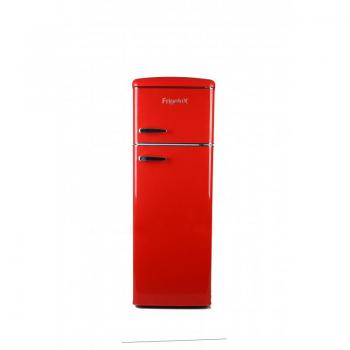Frigorífico Doble Puerta Retro 246L Frigelux RFDP246RRA++ - Congelador Superior 52L - Dégivrage Automático - Estilo Vintage Años 50 - Color Rojo