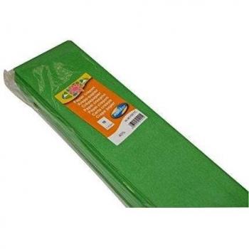 Clairefontaine 901021C - Un paquet de 10 feuilles de crépon standard 2x0,50m, crépâge 40 %, Vert pré