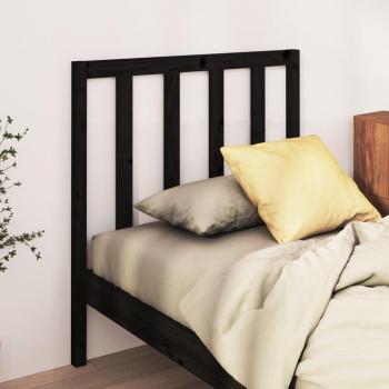 Cabecero para cama de madera maciza de pino negro 95x4x100 cm