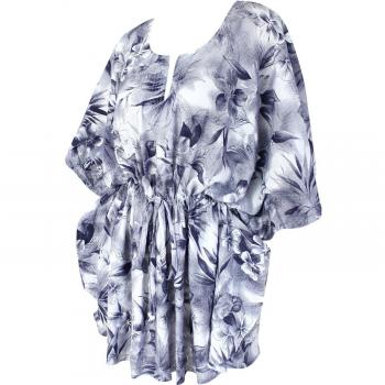 La Leela rayón, más zona de nado desgaste caftán superior encubrir las mujeres del vestido azul flora