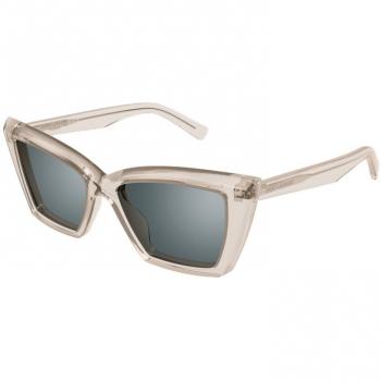 Saint Laurent Beige Silver Sunglasses SL 657, Female, Size: 54 MM